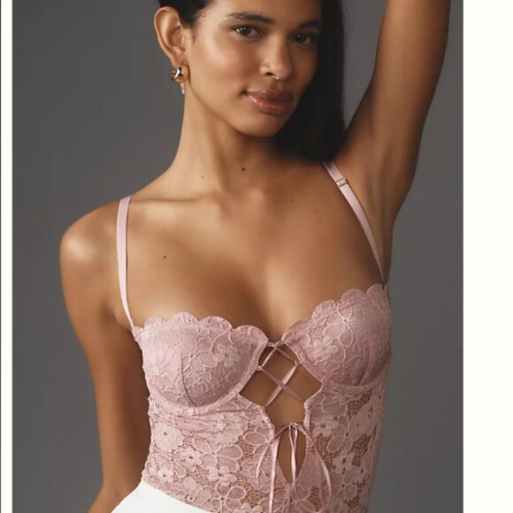 Brand New By Anthropologie Lace-Up Bodysuit - Picture 5 of 9